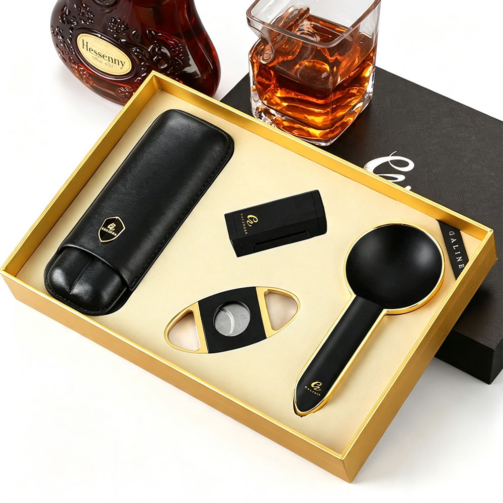 Cigar Cutter Set - GALINER Metal Cigar Smoking Set Butane