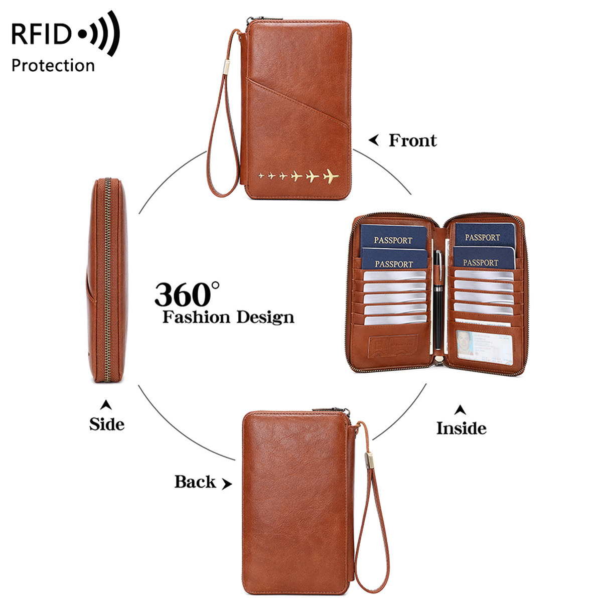 Trendy Airplane Design RFID Bl - Passport Wallet Rfid 评论和价格