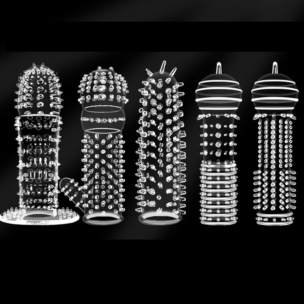 5types Textured Penis Sleeves  - Men'S Vegan Accessories 评论和价格