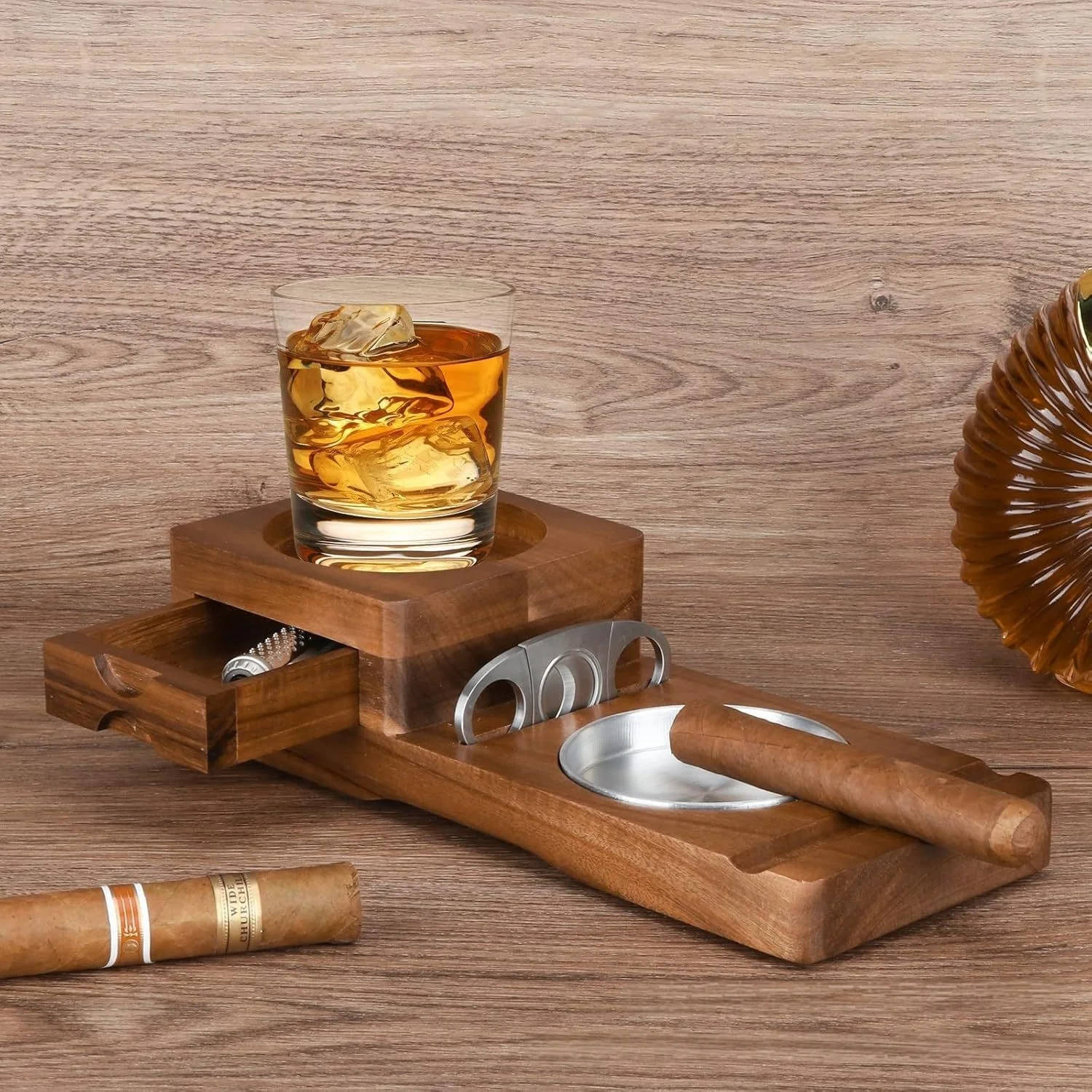 Luxury Cigar Accessories Box w - Cigar Cutter Set 评论和价格
