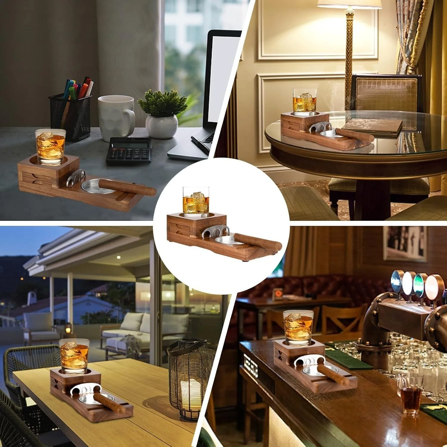 Luxury Cigar Accessories Box w - Cigar Cutter Set 评论和价格