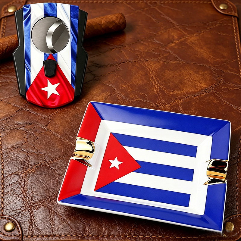 Cigar Set with Cuban Flag，Stai - Cigar Cutter Set 评论和价格