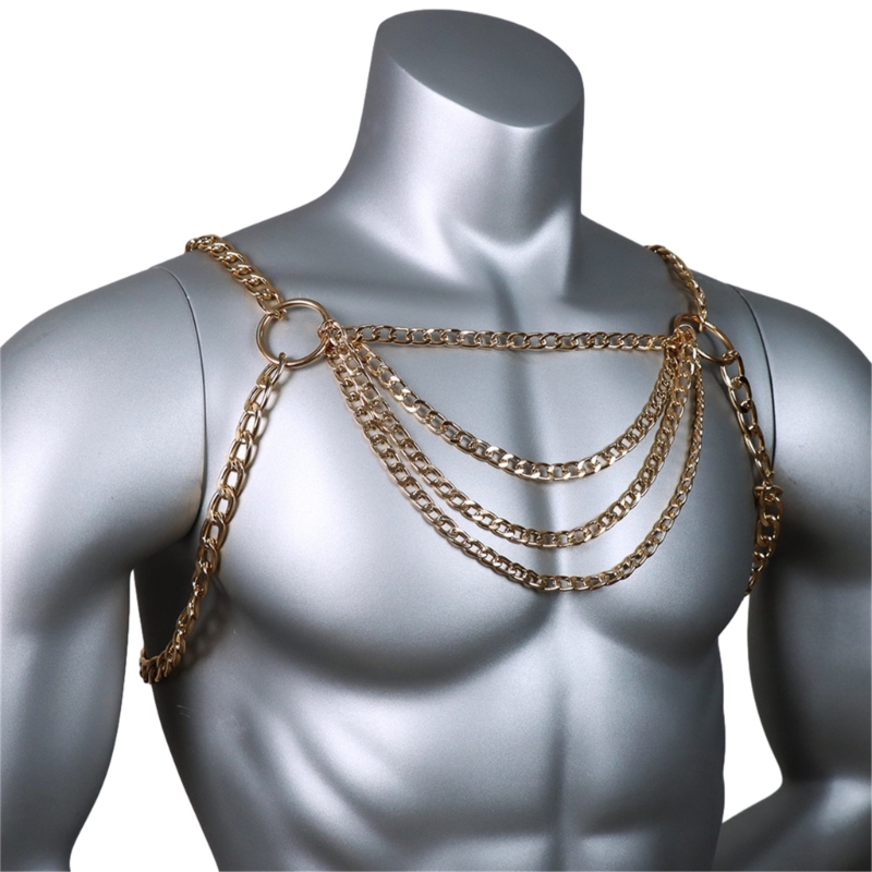 Men's Sexy Metal Body Chest Ch - Mens Accessories Style 评论和价格