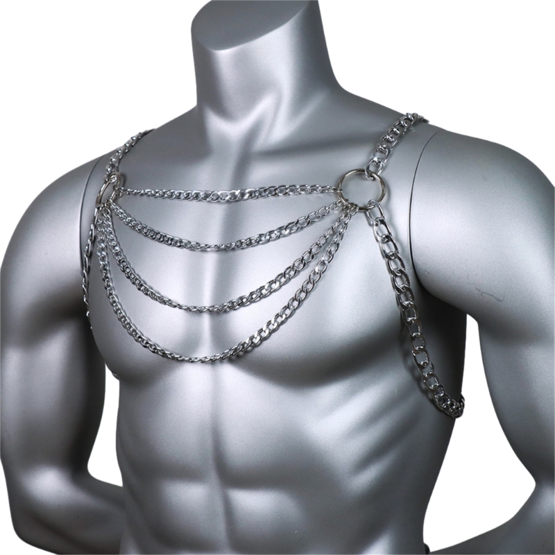 Men's Sexy Metal Body Chest Ch - Mens Accessories Style 评论和价格