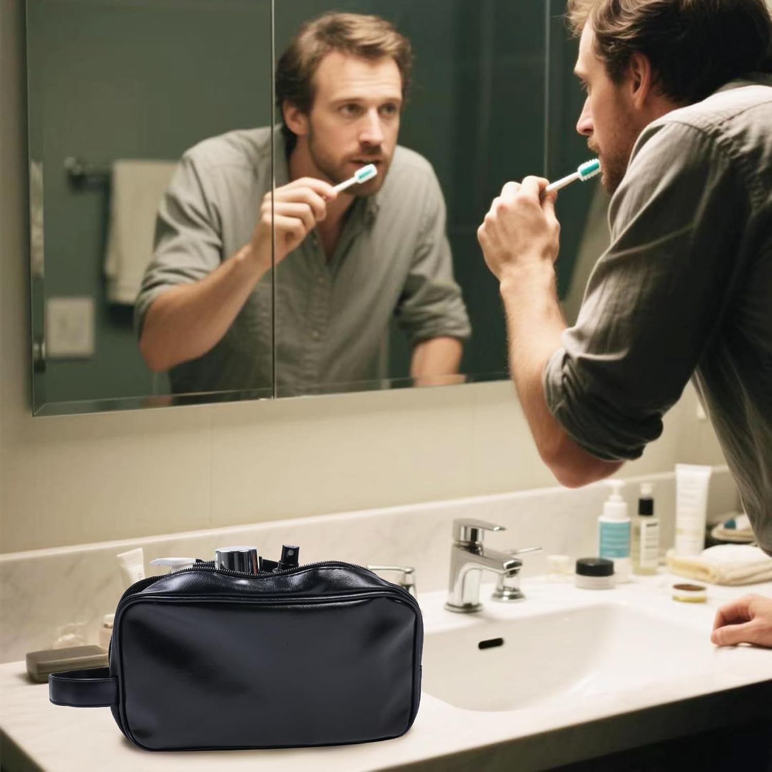 Men Large Travel Dopp Kit Toil - Men Accessories Kit Bag 评论和价格