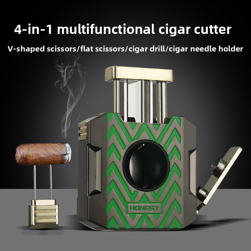 HONEST 4 in 1 Cigar Tool Set - - Cigar Cutter Set 评论和价格