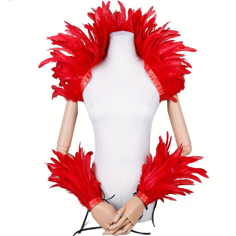 Elegant Red Feathers Women's S - Mens Accessories Style 评论和价格