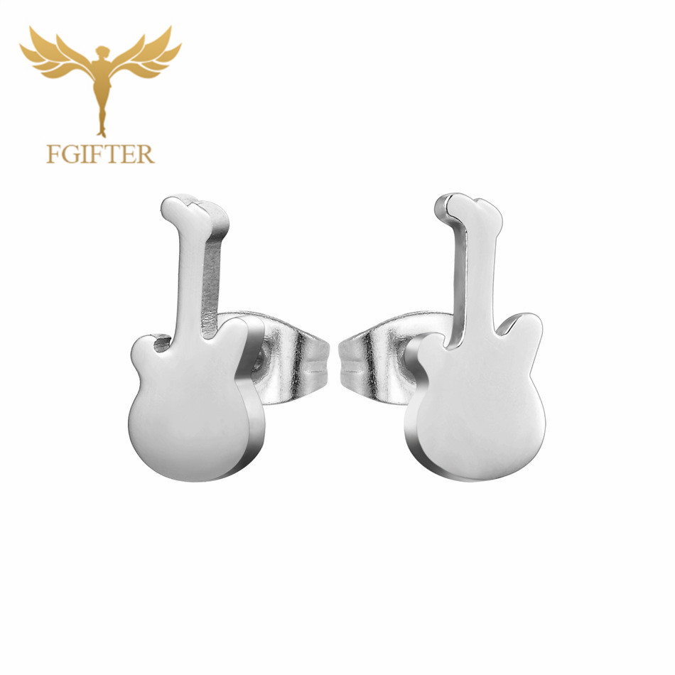 12 Pairs Music Guitar Earrings - Men Accessories In Store 评论和价格
