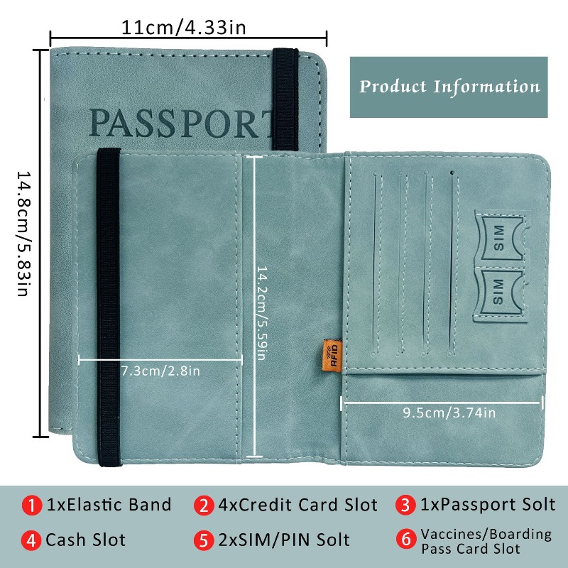 PU‑Leather Passport Holder, RF - Passport Wallet Rfid 评论和价格